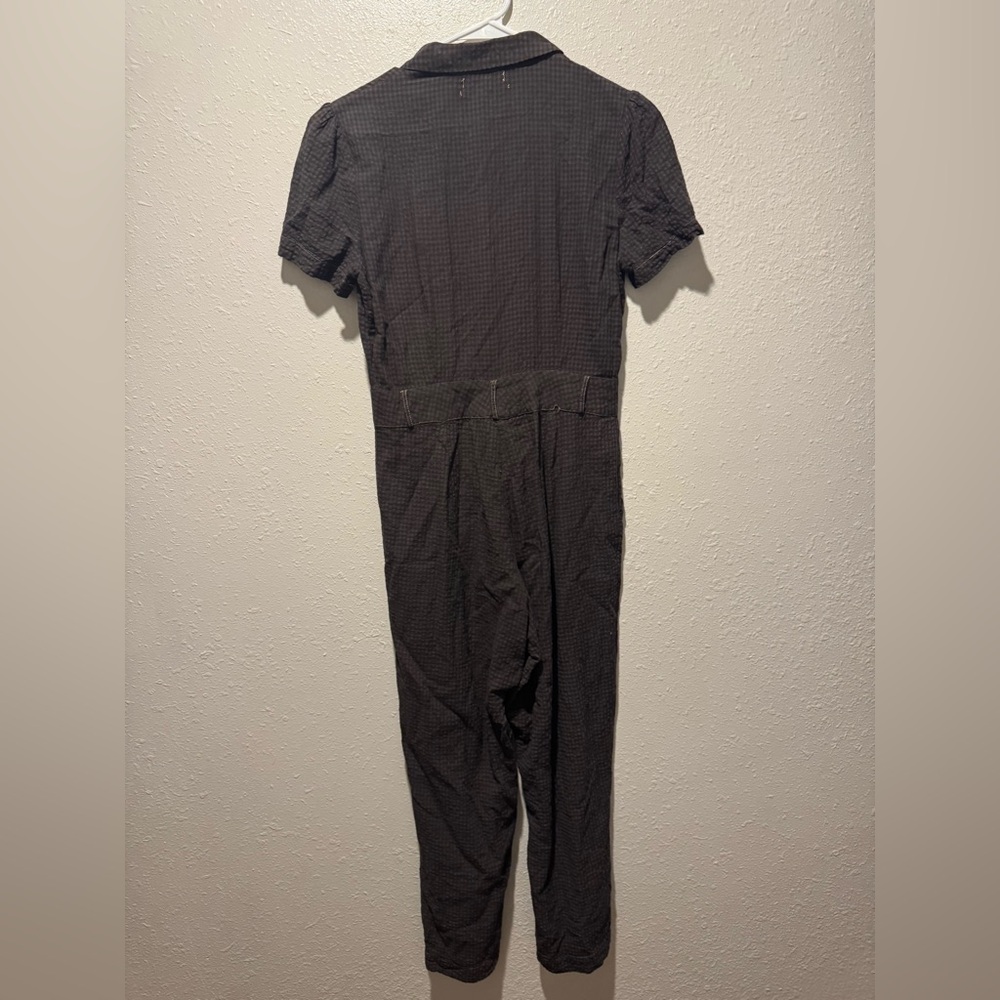 Urban Outfitters Gingham Collared Button-Front Jumpsuit | Medium - Picture 8 of 12
